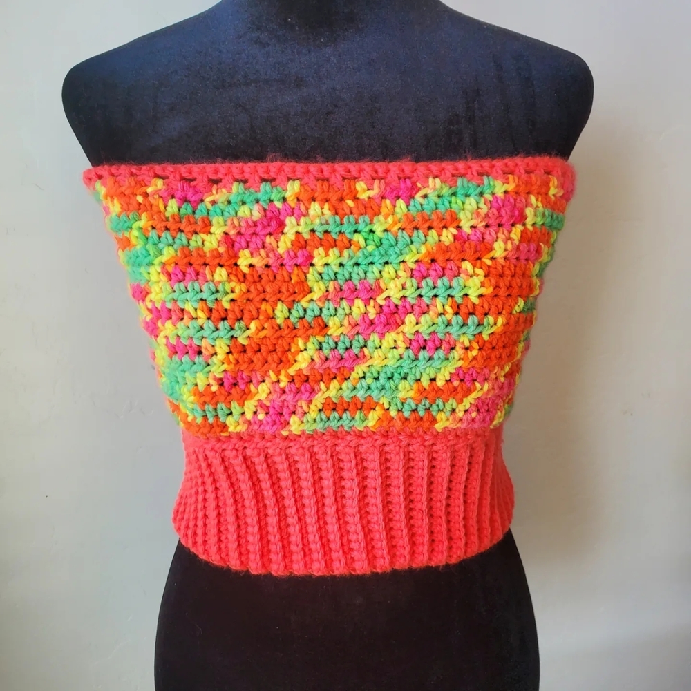 Colorful Crochet Off-Shoulder Top